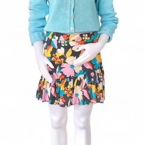 XIX Palms Paradise Valley tropical floral print ruffle peplum short skirt